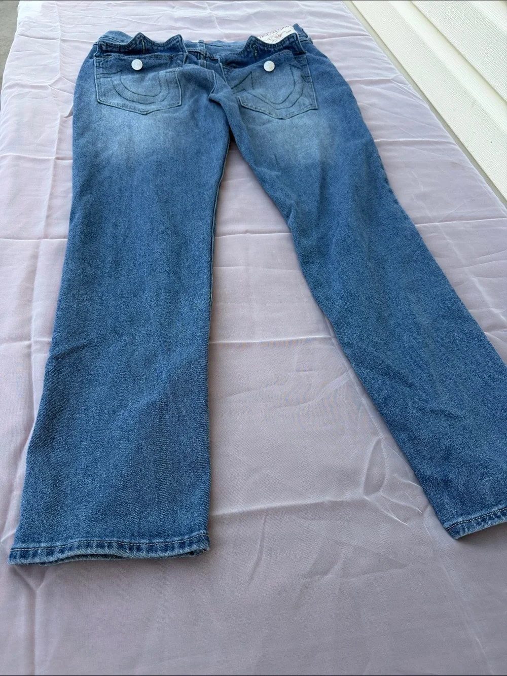 True Religion Men's Faded Blue Relaxed Jeans